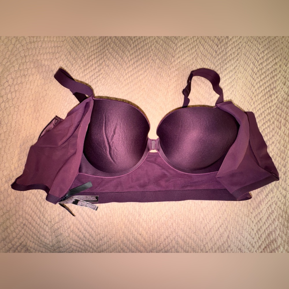 Victoria’s Secret Knockout Sport Bra 40DD Wine Longline Front Zip EUC - Picture 4 of 12